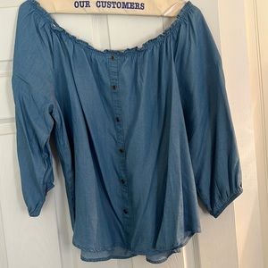 Blue denim shirt